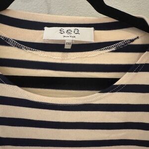 Striped balloon skirt dress